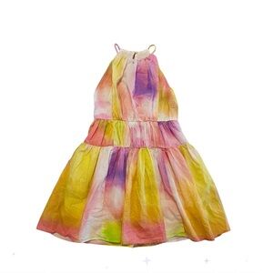 Zara Yellow Pink Sleeveless Halter Sundress